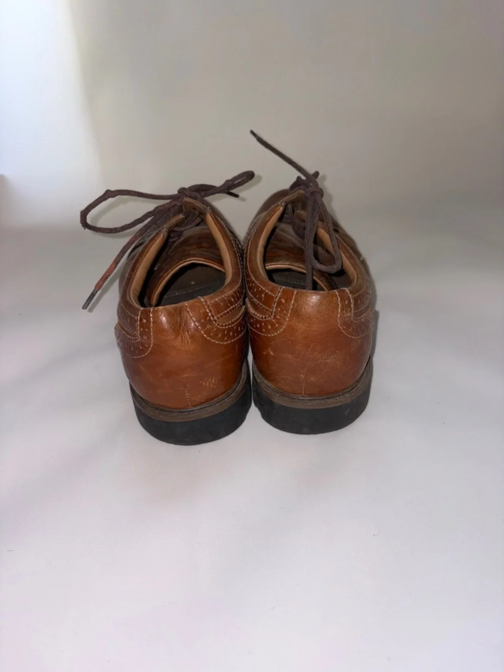 G.H. Bass & Co. Cognac Brown Leather Cap-Toe Derby‎ Oxfords Size 11
